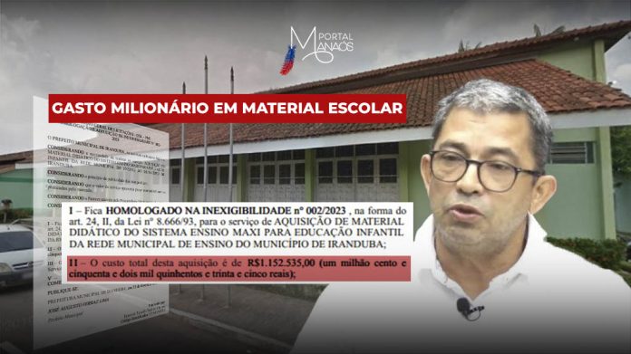 capa iranduba manaós Sem dar detalhes, prefeitura de Iranduba pretende gastar mais de R$ 1 milhão em material escolar