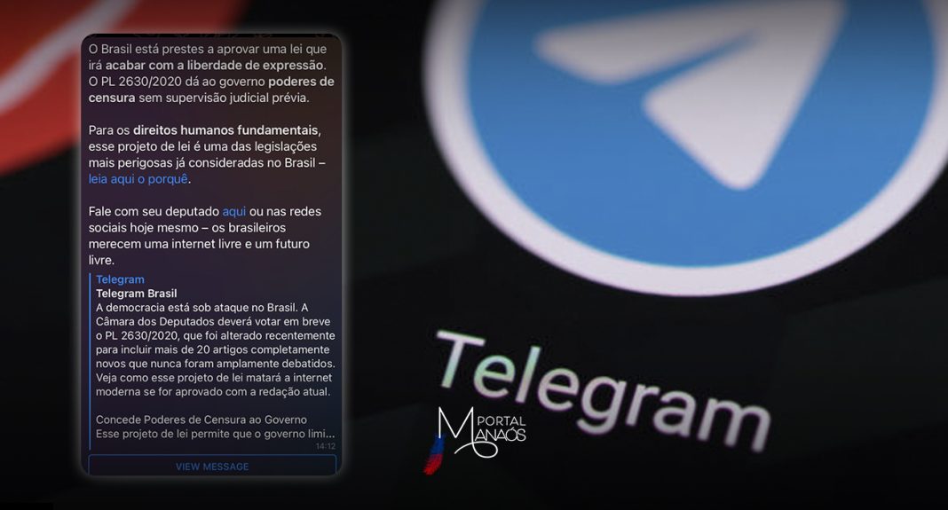 Telegram envia nota a usuários criticando PL das Fake News