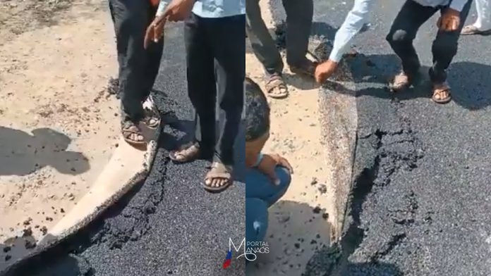 Asfalto falso Com asfalto falso, empresa indiana tenta enganar população; Veja vídeo