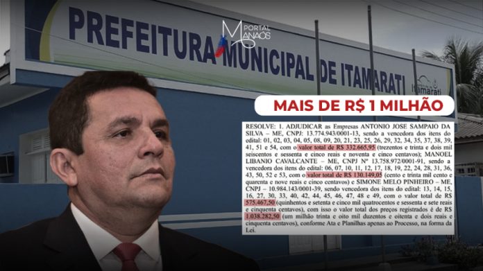 capa município manaós Sem detalhamento, Prefeito de Itamarati fecha contrato de mais de R$ 1 milhão em compra de merenda escolar