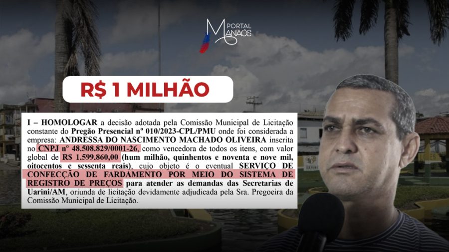 Sem transparência, Prefeito de Uarini gastará mais de 1 milhão em fardamento