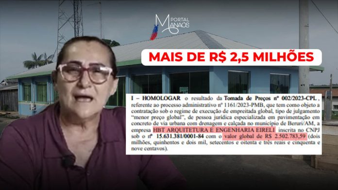 envira 2 Prefeitura de Beruri paga mais dr R$ 2,5 milhões para uma única empresa pavimentar cidade