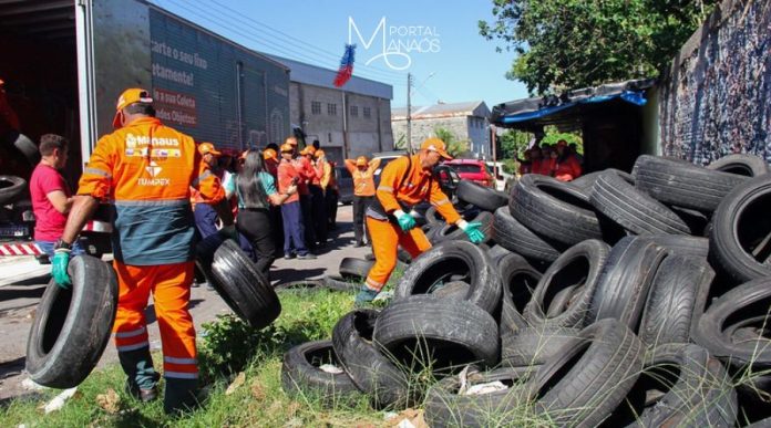 Foto: Valdo Leão/Semcom Dengue, Semulsp, Pneus, Saúde,