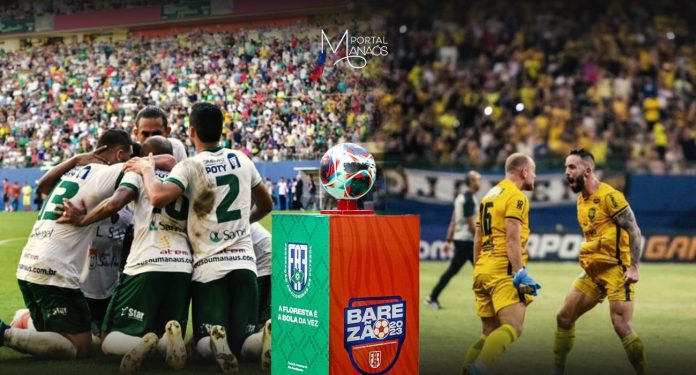 Amazonas e Manaus, se enfrentam na grande final do Campeonato Estadual Amazonense, o Barezão 2024, neste domingo (14) ás 17h, No Estádio Roberto Simonsen - Sesi, na Zona leste da Capital. O estádio não recebe uma final desde 2014, quando o Nacional foi campeão, em cima do Princesa do Solimões por 5 a 1
