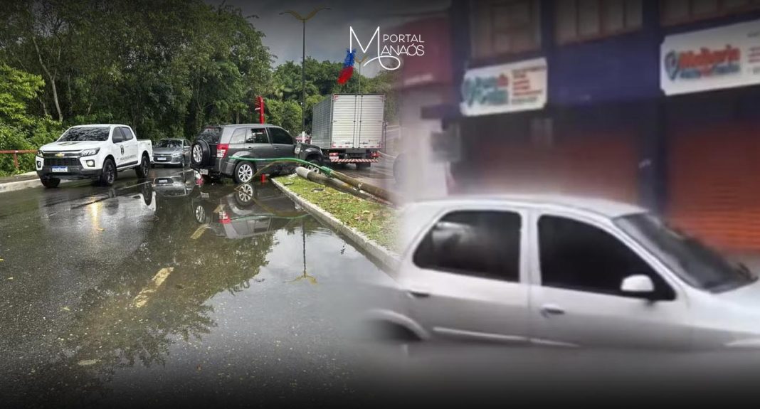 Após vários dias de calor intenso, Manaus amanhece sob muita chuva na manhã desta quarta-feira (10), afetando diversas Zonas da capital amazonense.