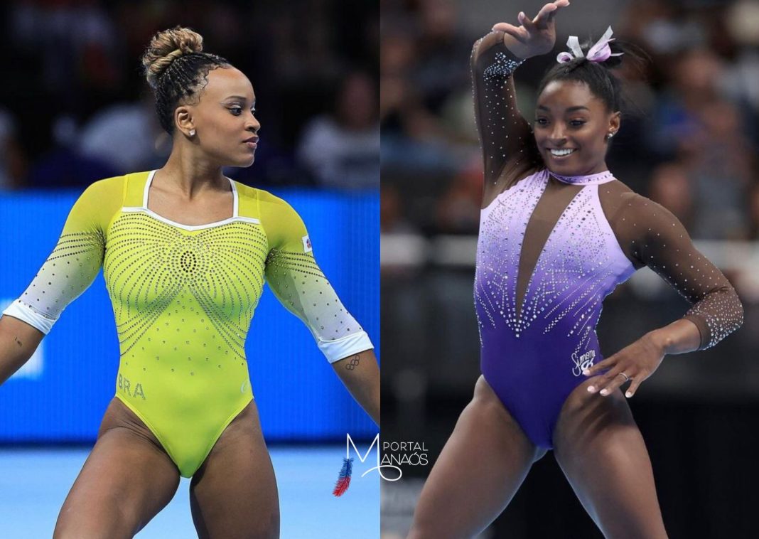 Foto: Reprodução / Instagram / rebecaandrade / simonebiles Créditos: rbufolin / lauressport