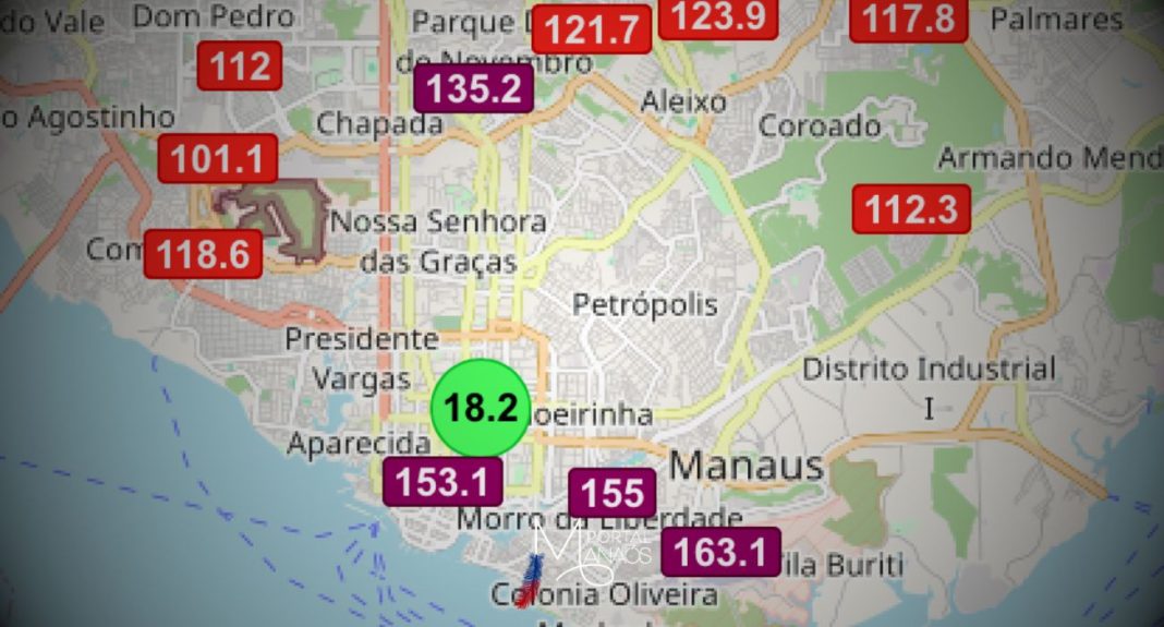 Os índices de poluição do ar da cidade de Manaus segue piorando. Os marcadores da The Weather Channel apontam para altos índices de insalubridade, ao marcar 167 na média de PM2.5 (Partículas inferiores a 2,5 microns). A condição faz com que pessoas de todos os grupos de sensibilidade respiratória sintam os efeitos.