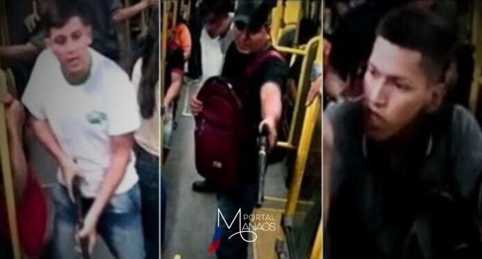 A Polícia Civil do Amazonas (PC-AM), por meio do Núcleo de Repressão a Roubos no Transporte Coletivo e Rotas do Polo Industrial de Manaus (NURRC), divulgou imagens de três suspeitos envolvidos em um assalto a um transporte público coletivo. Durante o crime, o trio usou armas longas para intimidar os passageiros e roubar seus pertences.