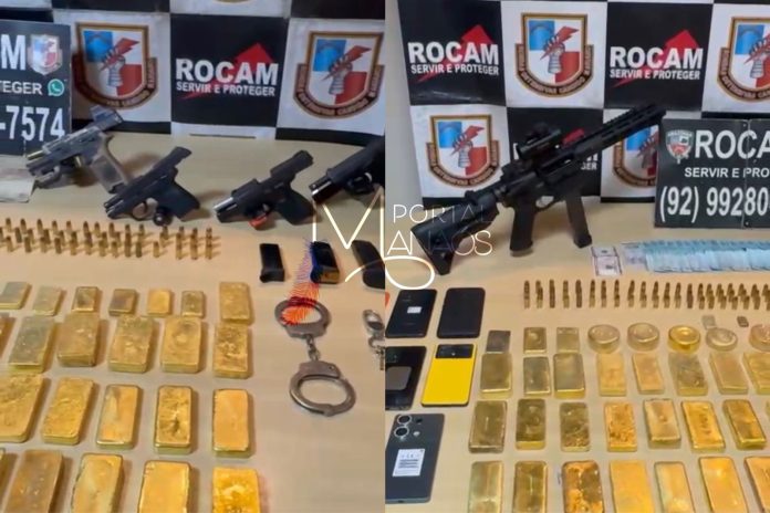 Operação da Rocam apreende ouro avaliado em R$ 33 milhões e prende três policiais, em Manaus